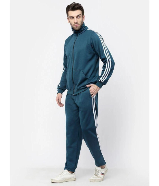 KZALCON - Teal Cotton Blend Regular Fit Mens Tracksuit ( Pack of 1 ) - XL