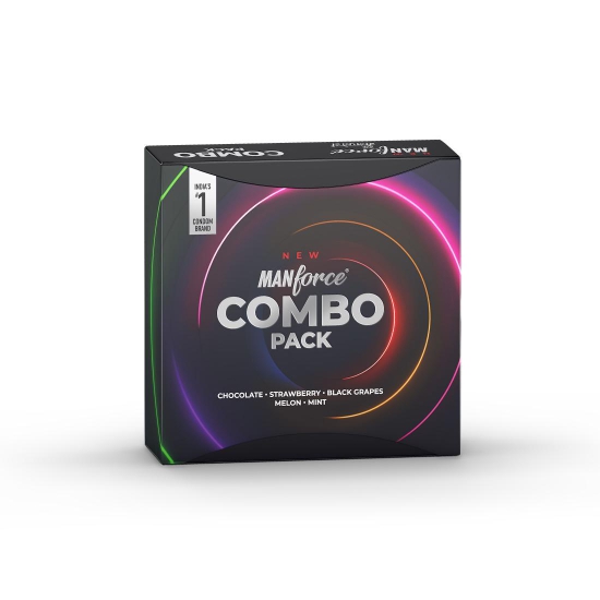 Manforce New Combo Pack Condoms (Chocolate, Strawberry, Coffee, Black Grapes & Melon) 20s
