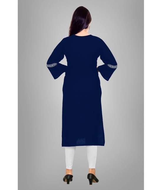 Kapadia - Blue Rayon Womens Straight Kurti ( Pack of 1 ) - None