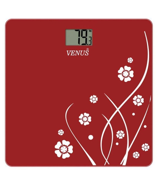 Venus Digital Electronic LCD Personal Health Body Fitness Bathroom Weighing Scale EPS-2001 Red Red