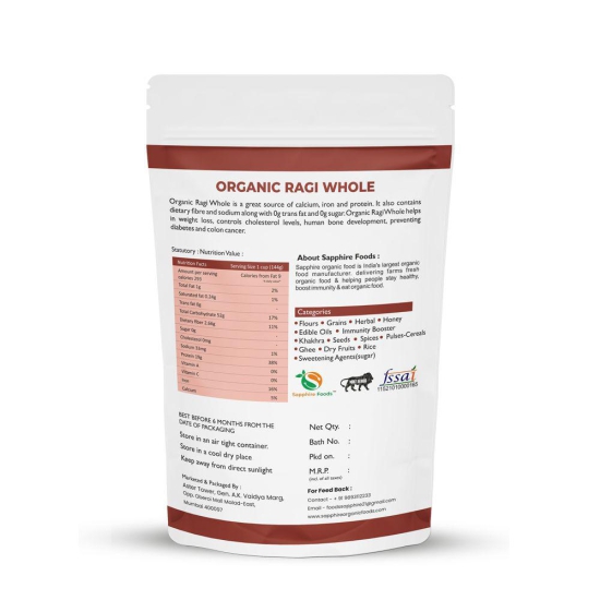 Organic Ragi Whole-5Kg