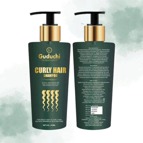 Guduchi Ayurveda Curly Hair shampoo. PACK OF 3 - 15% OFF