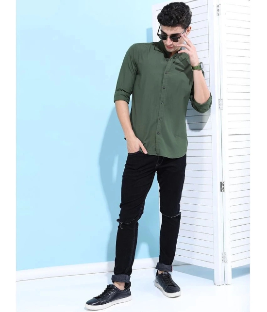 Ketch Cotton Blend Regular Fit Solids Full Sleeves Mens Casual Shirt - Green ( Pack of 1 ) - None