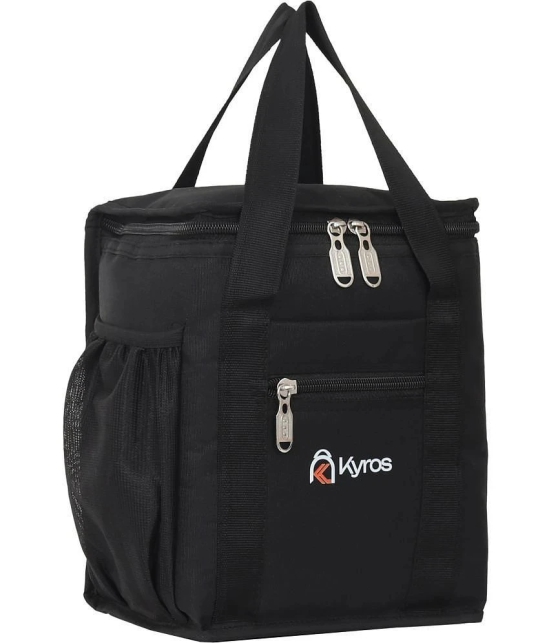 Kyros Black Polyester Lunch Bag Pack of 2 - Black