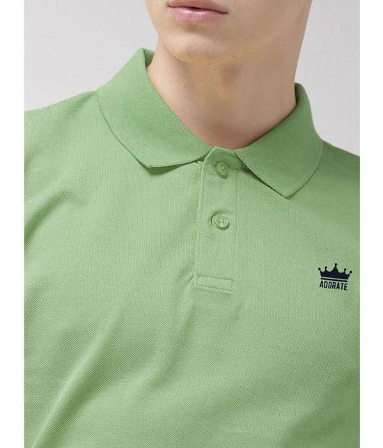 ADORATE - Green Cotton Blend Regular Fit Mens Polo T Shirt ( Pack of 1 ) - None