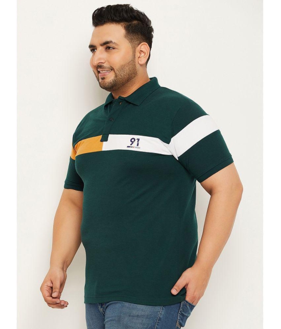 MXN - Dark Green Cotton Blend Regular Fit Mens Polo T Shirt ( Pack of 1 ) - None