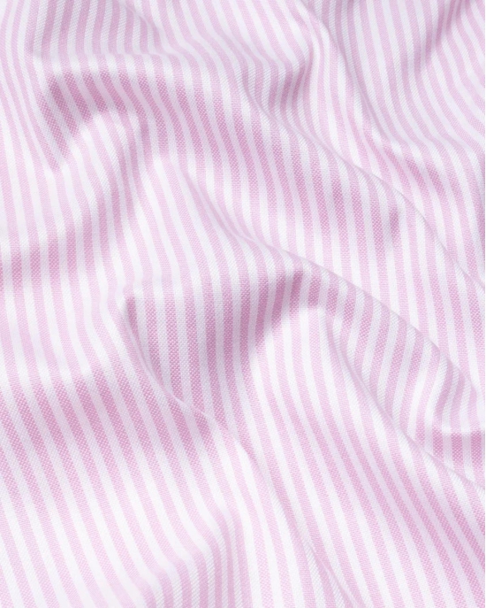 Carousel Pink Oxford Cotton Stripe Shirt-40 / M