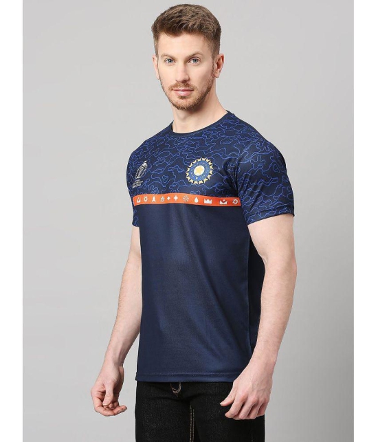 FanCode - Navy Blue Polyester Regular Fit Men's Sports T-Shirt ( Pack of 1 ) - None