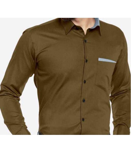 VERTUSY - Brown 100% Cotton Regular Fit Men's Casual Shirt ( Pack of 1 ) - None