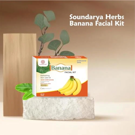 Soundarya Herbs Banana Facial Kit 140g, Mineral & Natural Vitamin Booster For Skin All Skin Type For Women Men Pack Of 1