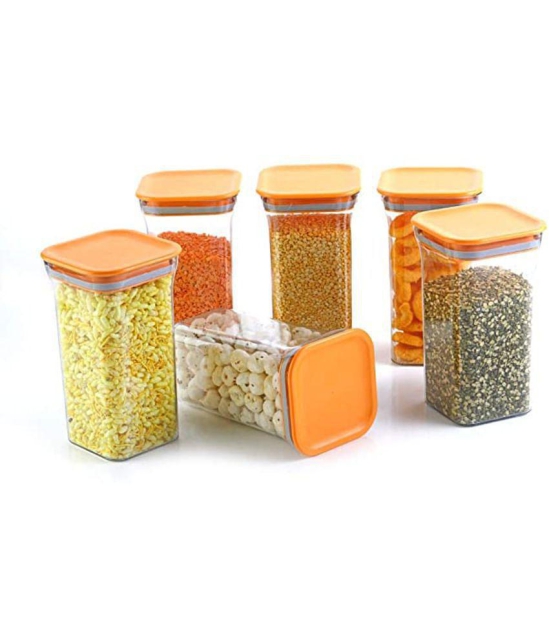 Analog Kitchenware Dal, Pasta, Grocery Plastic Food Container Set of 10 1100 mL - Orange