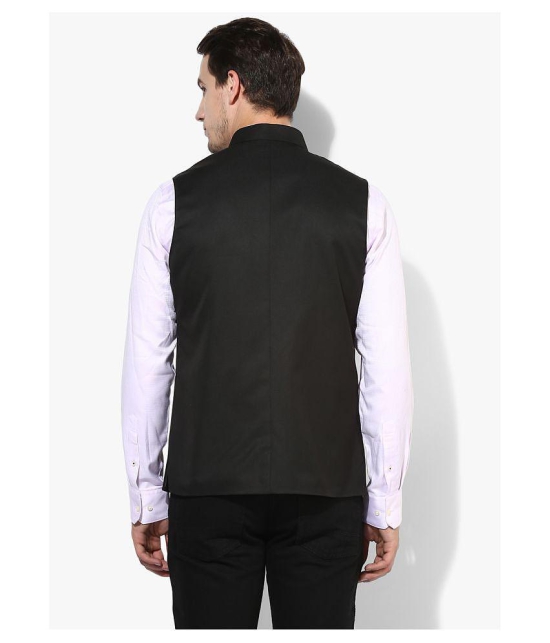 Hangup Black Cotton Blend Nehru Jacket - None