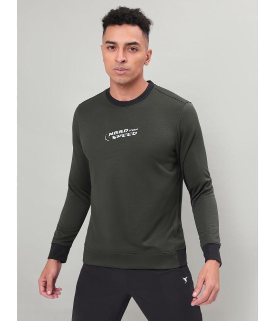 Technosport Olive Polyester Men's Running Sweatshirt ( Pack of 1 ) - 2XL