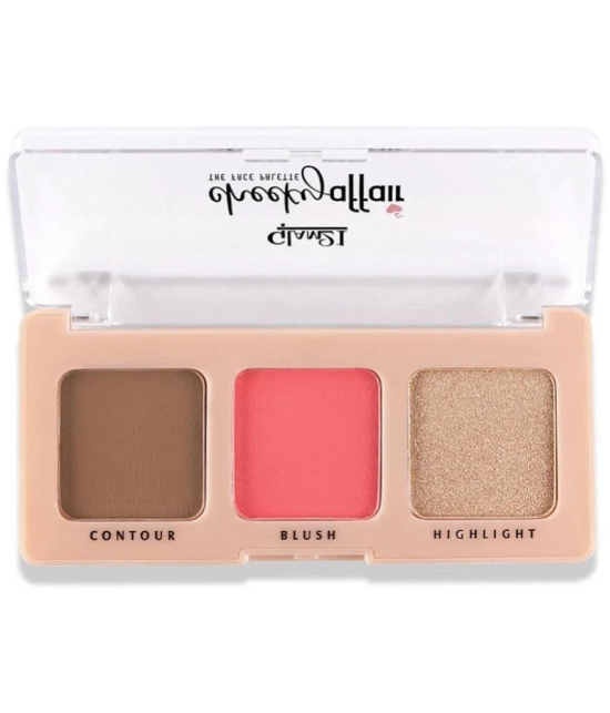 Glam21 Cheeky Affair Face Palette With 3 in 1 Contour, Blush & Highlighter Palette 8.6gm Perky-02