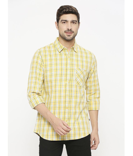 Solemio Cotton Regular Fit Full Sleeves Mens Formal Shirt - Yellow ( Pack of 1 ) - None