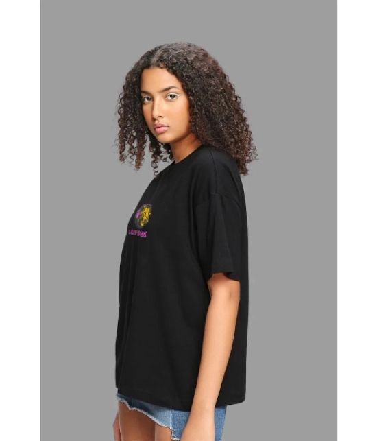 Leotude - Black Cotton Blend Oversized Womens T-Shirt ( Pack of 1 ) - None