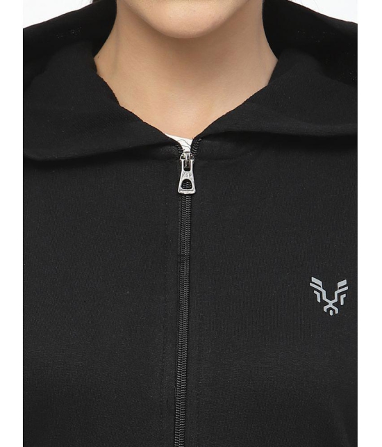 Uzarus Cotton Black Hooded Sweatshirt - None