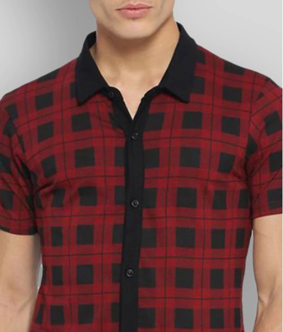 Campus Sutra Cotton Regular Fit Checks Half Sleeves Mens Casual Shirt - Red ( Pack of 1 ) - None