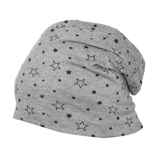 Vimal Jonney Printed Black And Printed Melange Grey Beanie Cap For Women(Pack Of 2) - Multi Color