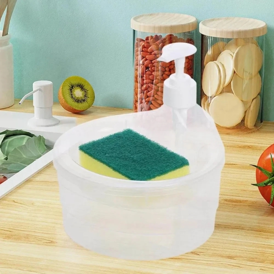 Soap Dispenser and Scrubber Holder Cleaning Liquid Container