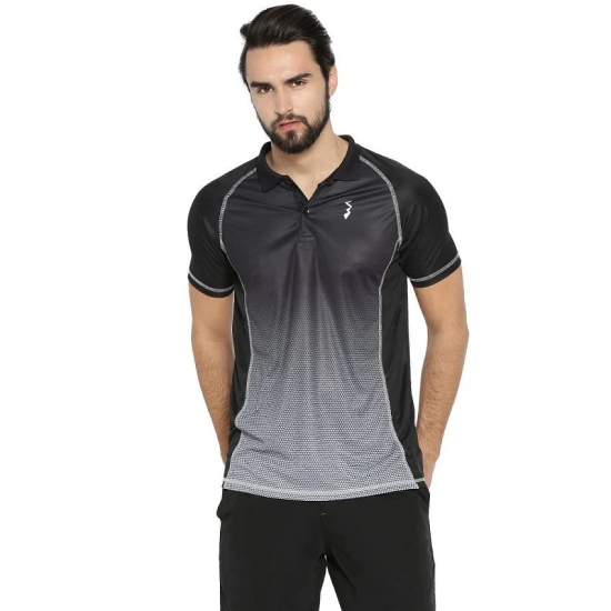 Campus Sutra Black Polyester Polo T-Shirt Single Pack - M