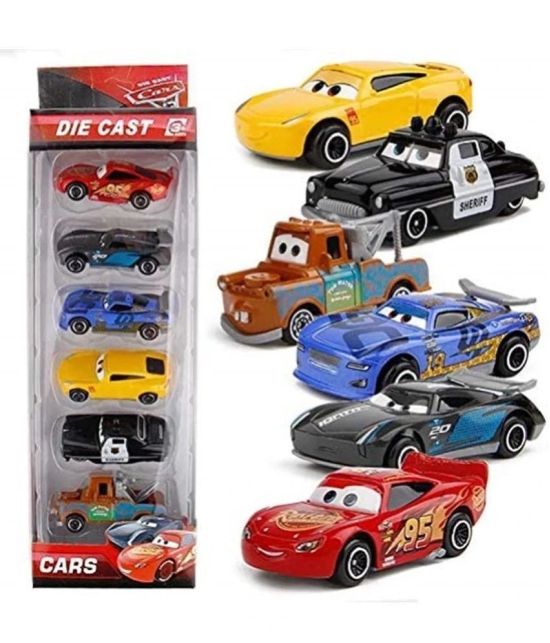 Metal Die Cast Small Metal Movie Vehicles Cars,Multicolour, 6-Pack - Multi-Color