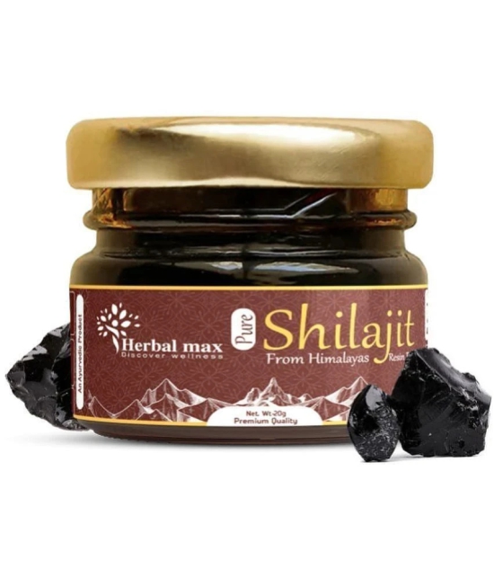 Herbal Max Himalayas Original Pure Shilajit Gold Resin - Lab-Tested for Purity - Performance Booster for Endurance, Stamina, Strength, and Immunity - Vegan Ayurvedic Supplement for Men & Wom