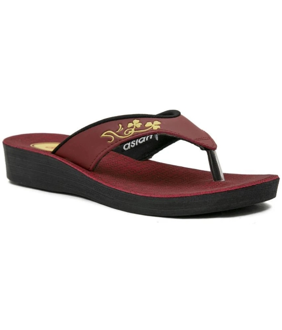 ASIAN Red Womens Slipper - None