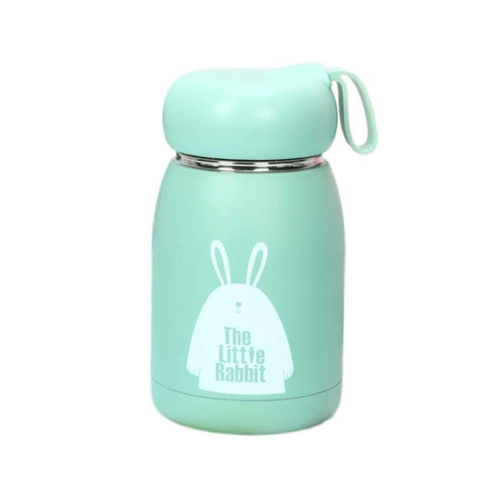 Urban Oasis The Little Rabbit 340ml Green Glass Water Bottle Leak-Proof & BPA-Free (Set of 1)