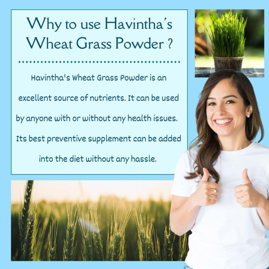 Havintha Wheat Grass Powder Natural Detox Immunity Booster | Supports Healthy Metabolism - 100 gm