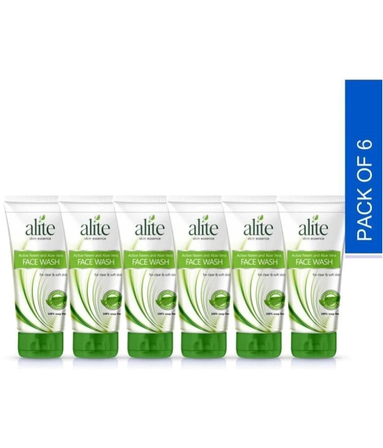 Alite Active Neem & Aloe Vera Face Wash Enriched with Vitamin E( 70g Each)- Pack of 6