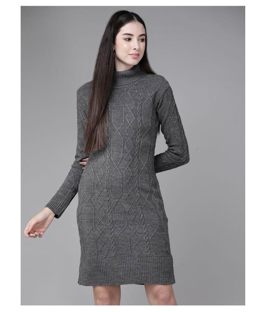 The Dry State Woollen Grey Bodycon Dress - Single - XL