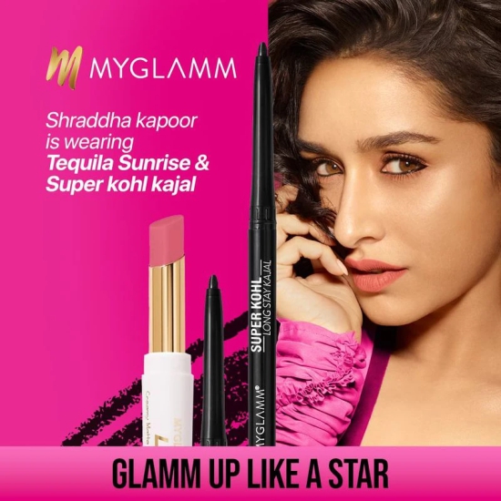 MyGlamm Super Kohl Long Stay Kajal + LIT Creamy Matte Lipstick