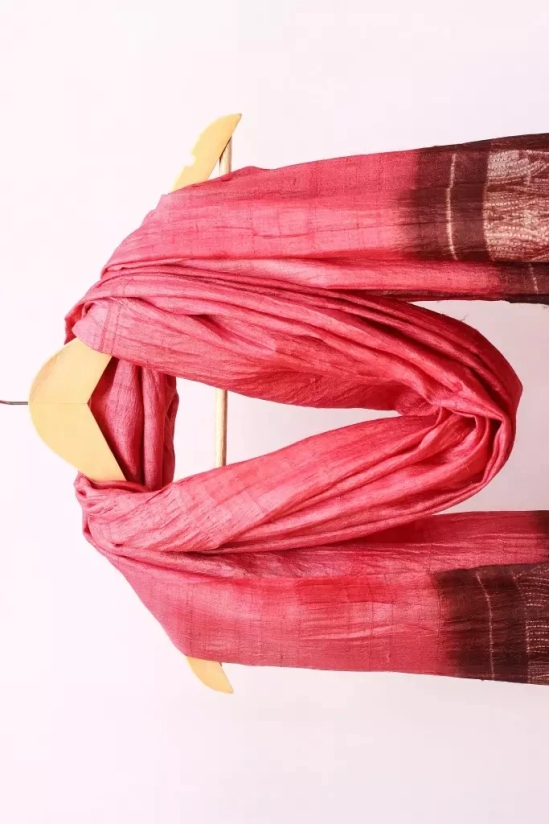 Tisser Kosa (Tussar) Silk Dupatta With Shibori Work