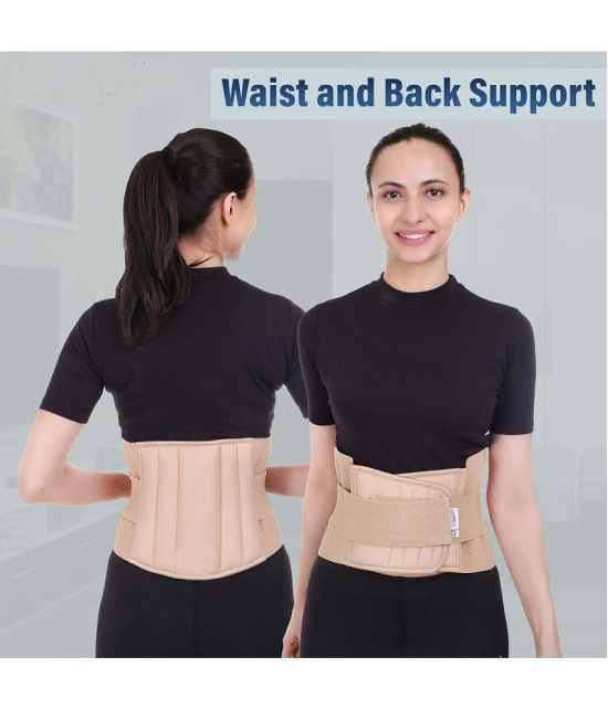 Jarvis Lumbar Sacral (LS) Waist Belt for Men & Women Back Pain Relief, Slip Disc Back / Lumbar Support  (Beige, X-Large) - None