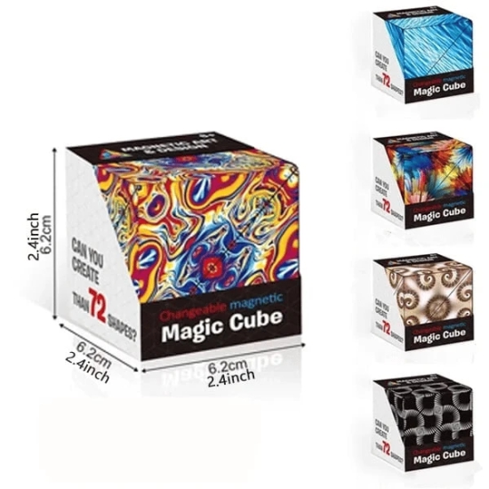 Uttamrobotics Denzcart Shape Shifting Box - Magnetic Cube Puzzle Box | Infinity Cubes - Fidget Cube 36 Rare Earth Design - Transforms Into Over 72 Shapes -Color Vary (Ocean Mystic)