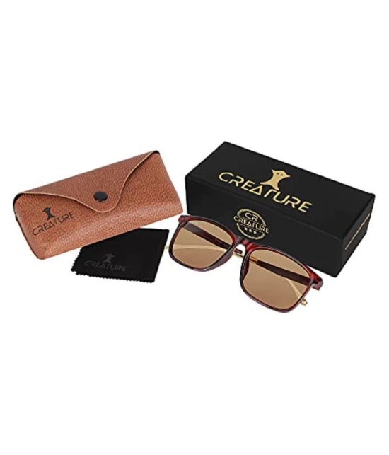 Creature - Brown Square Sunglasses ( Pack of 1 ) - Medium