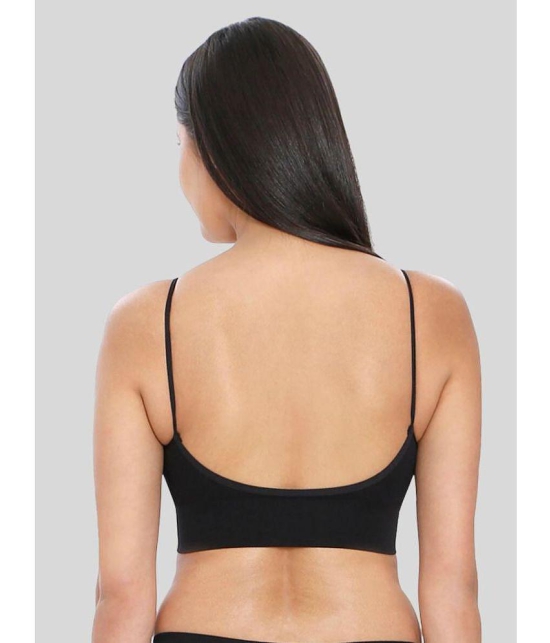 ILRASO - Black Cotton Blend Removable Padding Women's Sports Bra ( Pack of 1 ) - None