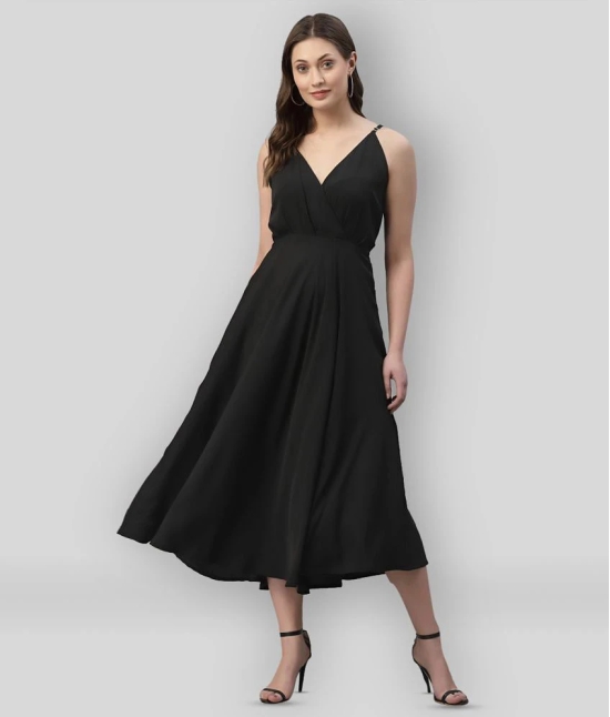 Selvia - Crepe Black Womens A- line Dress ( Pack of 1 ) - None