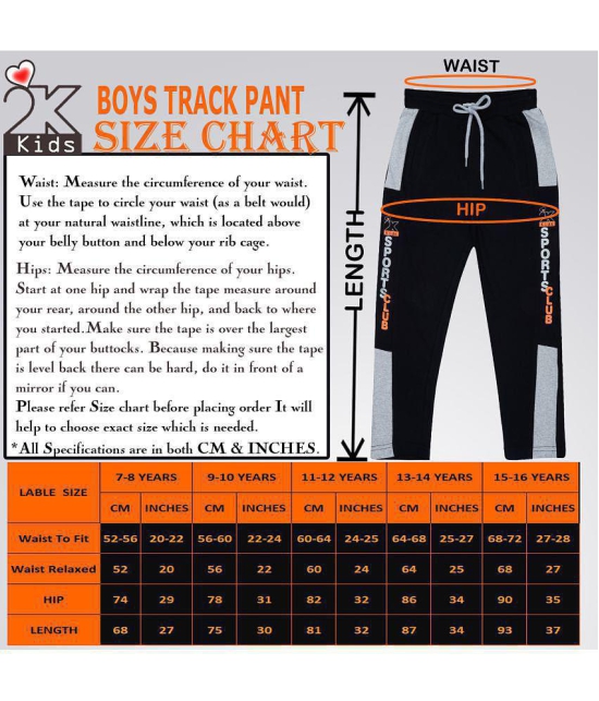 2K Kids - Black Cotton Blend Boy's Trackpant ( Pack of 1 ) - None