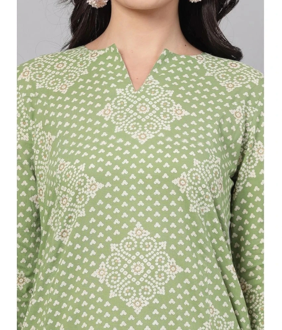 KIPEK Rayon Printed Straight Womens Kurti - Green ( Pack of 1 ) - None