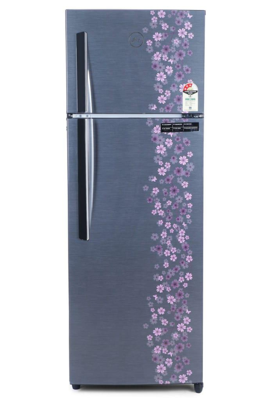 Godrej 290 L 3 Star Convertible Freezer 6-In-1 With Nano Shield Technology Inverter Frost Free Double Door Refrigerator (RX EONVIBE 306C 35 HCIF SL BS, Silver Blossom)