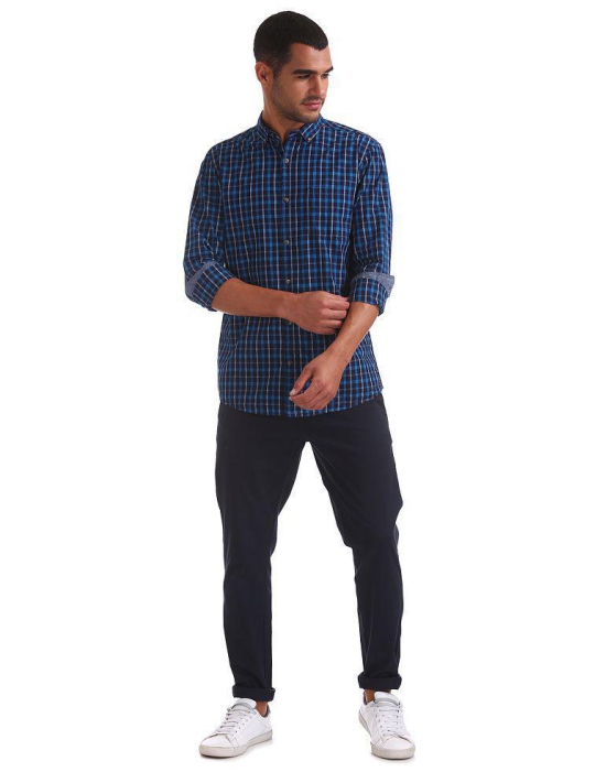 Ruggers 100 Percent Cotton Blue Shirt - None