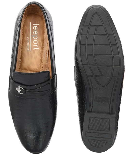 Leeport Black Mens Slip On Formal Shoes - None