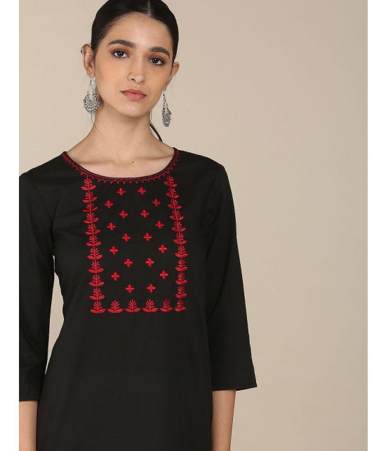 Karigari - Straight Cotton Black Women's Kurti ( Pack of 1 ) - None