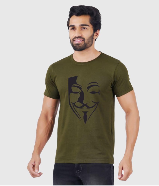 ferocious - Olive Cotton Regular Fit Men's T-Shirt ( Pack of 1 ) - None