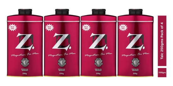 Z Men's Classic Talc, 250 g, Pack of 4