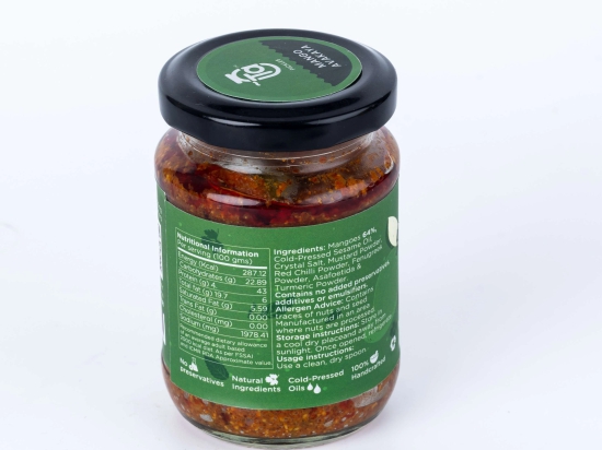 Ta Pickles | Mango Avakaya Pickle With Garlic | Made with Cold Pressed Oil | Homemade | Traditional Indian Taste | Natural | No Preservatives (150 gm)