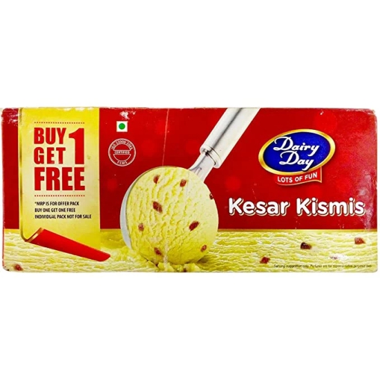 Dairy Day Kesar Kismis Ice Cream (2*700Ml), 2 Piece