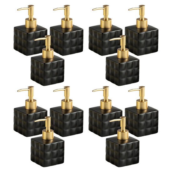 Kuber Industries Liquid Soap Dispenser, Pack of 4, 220 ml, Black-Kuber Industries Soap Dispenser, 12 Piece Pack of 4, 220 ml, Black.